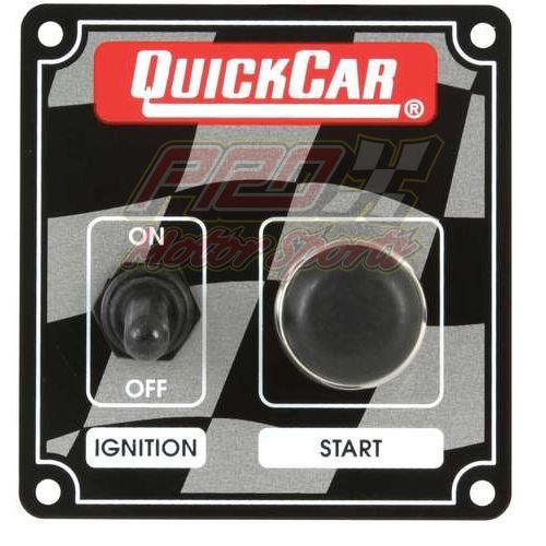 Quickcar racing ignition switch panel  1 toggle  switch &amp; push button  50-102