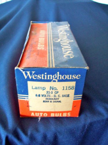 Westinghouse  no. 1158 21-3cp 6-8 volts d.c. base box of 9  bulbs nos