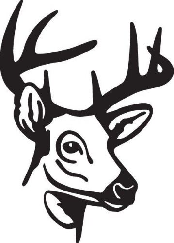 2 hunting deer vinyl die cut window decal, white decal, 5&#034; x 6&#034;, c
