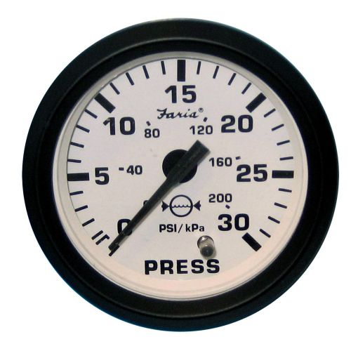 Faria euro white 2&#034; water pressure gauge kit - 30 psi -12903