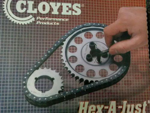 Cloyes hex-a-just, double roller timing gear set. sbc.