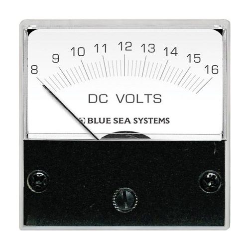 Blue sea 8028 dc analog micro voltmeter - 2&#034; face, 8-16 volts dc -8028