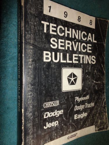 1988 chrysler dodge car / truck / jeep+ / bound service bulletins shop manual