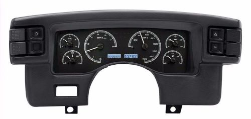 1990-93 ford mustang dakota digital black alloy &amp; white vhx analog gauge kit