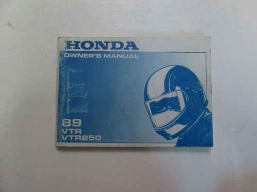 1989 honda vtr vtr250 owners shop manual minor wear discoloration factory oem***