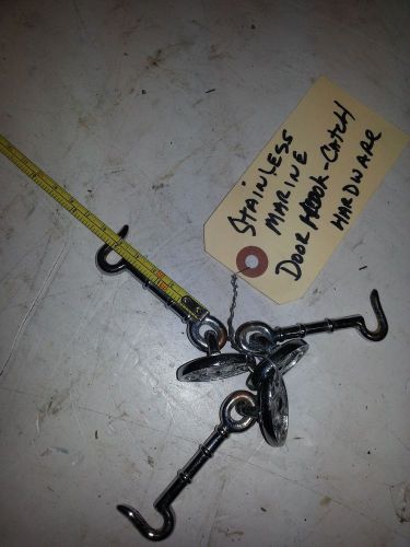 Marine door hook stainless used no catches  set of three