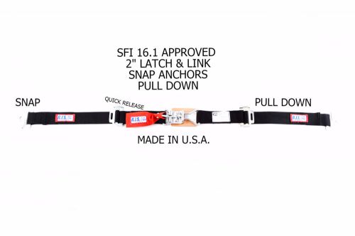 Rjs racing sfi 16.1 snap latch &amp; link lap 2&#034; belt black 30295-1 15000201