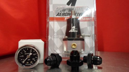 Aeromotive regulator &amp; gauge &amp; fitting kit (3) 6-an to 8-an 13129