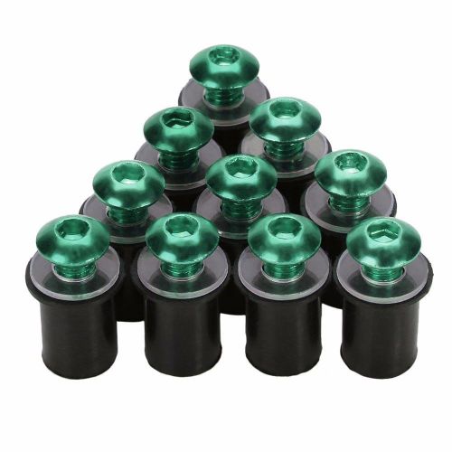 10pcs green 5mm fairing windscreen screw bolt kit windshield wellnut+hex key