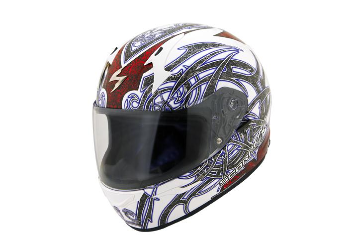 Scorpion exo-r410 slinger white and red 2xl motorcycle helmet xxl 2 extra large