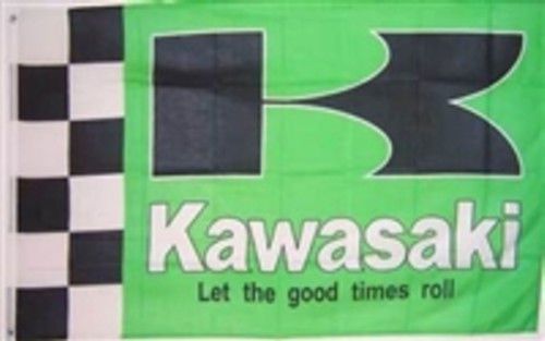 Kawasaki motocross flag 3&#039; x  5&#039; banner grn