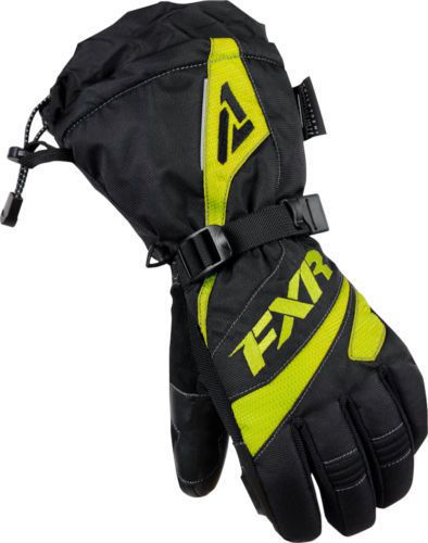 Fxr womens ladies fusion blk/ hivis cold weather snowmobile gloves-medium/large