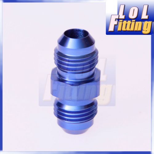 An -10 (an10) to an -8 (an8) straight reducer adapter fitting blue