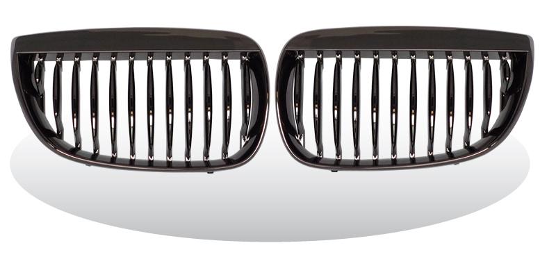 Ea front bmw e81 e87 2004-2008 1 series grill black chromed abs pair mesh grille