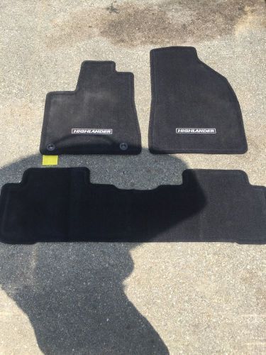 Oem 2014-2015-2016 toyota highlander black/ dark gray carpet floor mats set