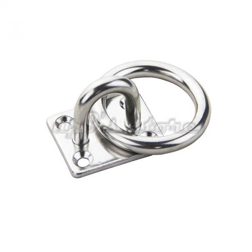 4) 316 stainless steel square eye plate 6mm eye hook with ring for marine boat