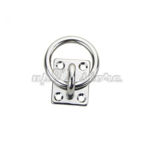 4) 316 stainless steel square eye plate 5mm eye hook with ring for marine boat