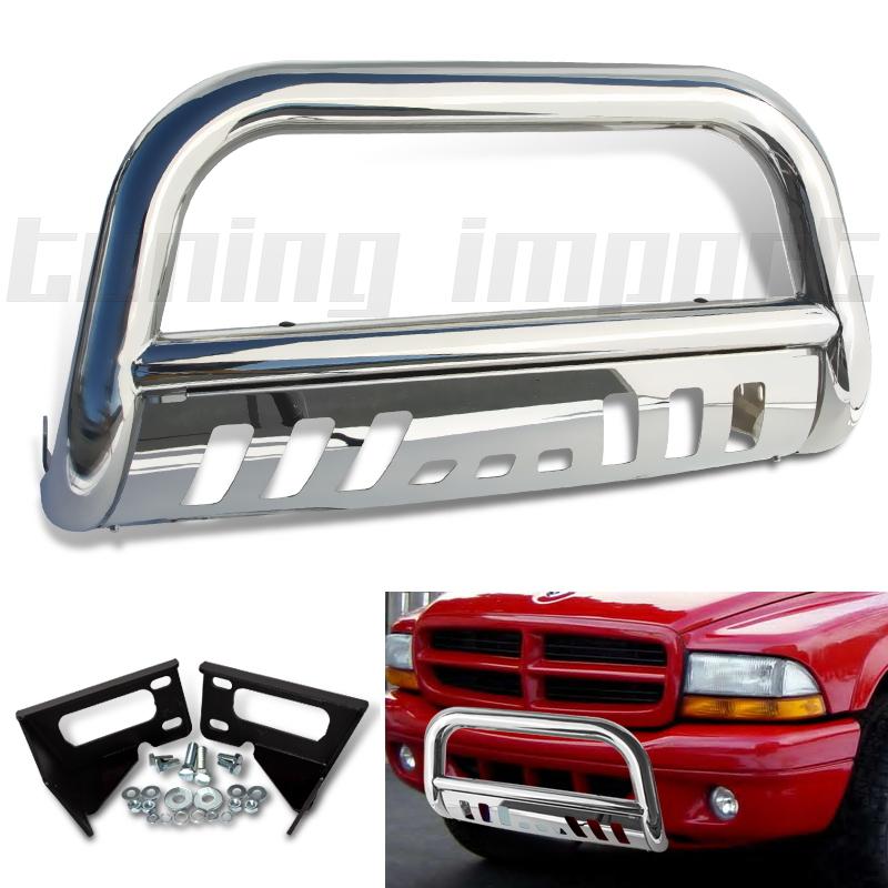 97-04 dodge durango polished chrome front push bull bar grille guard skid plate