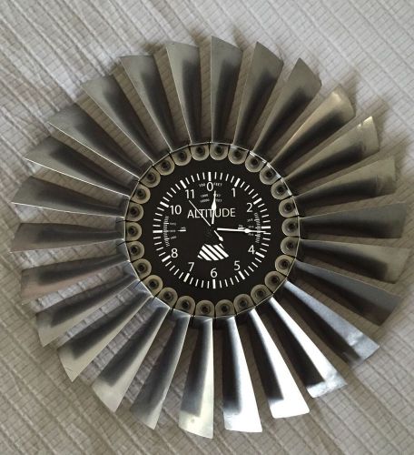 Titanium turbine jet engine disk altimeter clock f-5/t-38 art deco memorabilia