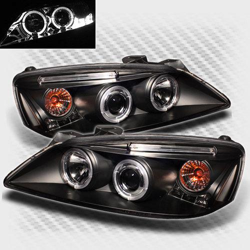 2005-2009 pontiac g6 twin halo led projector headlights black head lights set