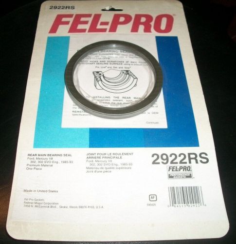 Felpro, fel2922rs,fel-pro 2922rs,85-93 ford, rear main bearing seal,302,302svo