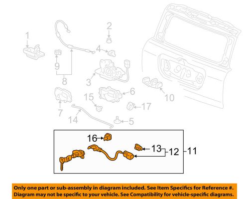 Honda oem 03-05 pilot liftgate-lock cylinder 74861s9va01