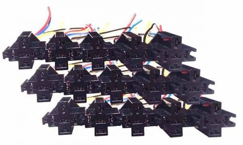 15pcs of 6&#034;interlocking 5 pin relay sockets 12v dc