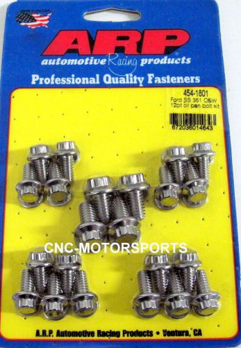 Arp oil pan bolt kit 454-1801 sb ford 289 302 351c &amp; 351w early model