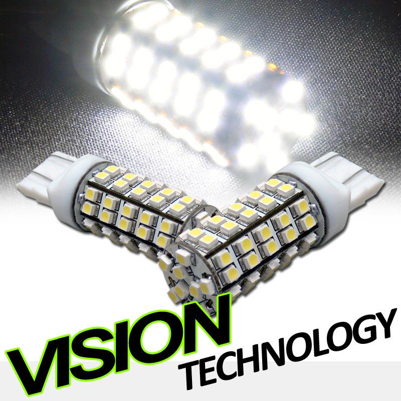 2pc white 7443/7440 68 smd led daytime running light drl lamp bulbs 7443r 7444na