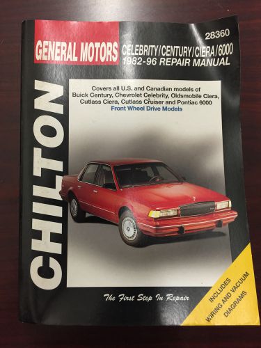 Chilton 28360 service manual for 82-96 chevy celebrity/buick century/olds ciera