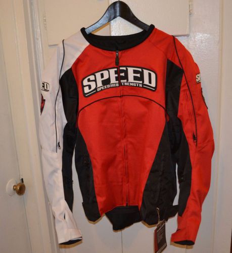 Speed and strength top dead center textile jacket size m red brand new