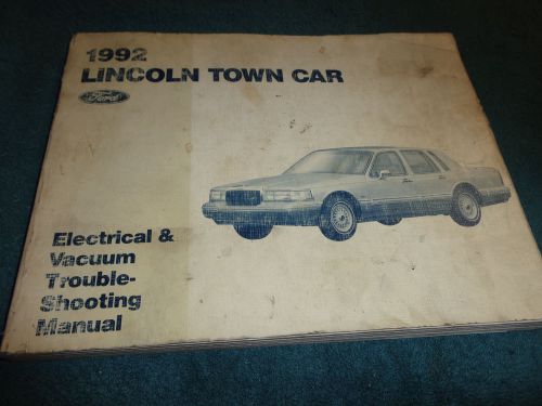 1992 lincoln town car wiring vacuum diagram shop manual orig book electric diag