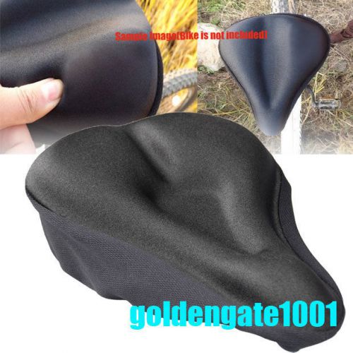 Blk bicycle soft gel saddle seat cover cushion pad off road for mountain bike gg