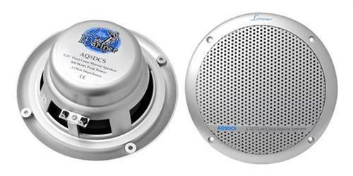 New lanzar aq5dcs silver pair 300 watts 5.25&#039;&#039; marine boat waterproof speakers