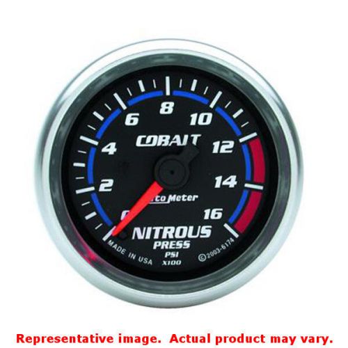 Auto meter 6174 cobalt series bright anodized 2-1/16&#034; (52.4mm) range: 0-1600 ps