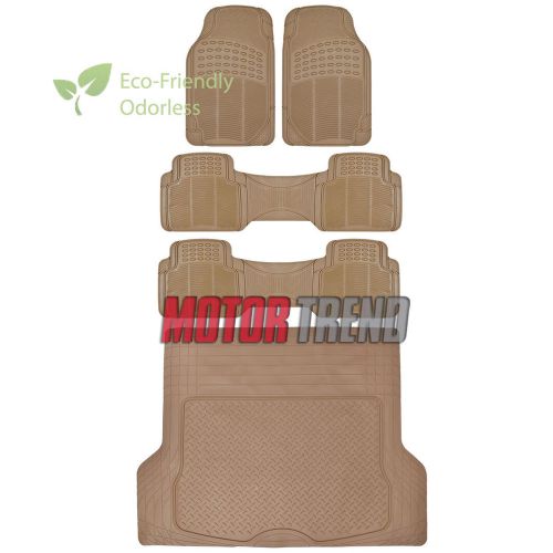 5pc rubber floor mat heavy duty van beige heavy duty bpa free durable liner