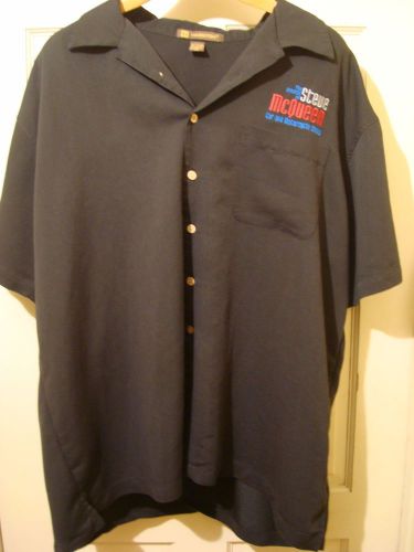 The friends of steve mcqueen car and motorcycle show official button shirt men&#039;s