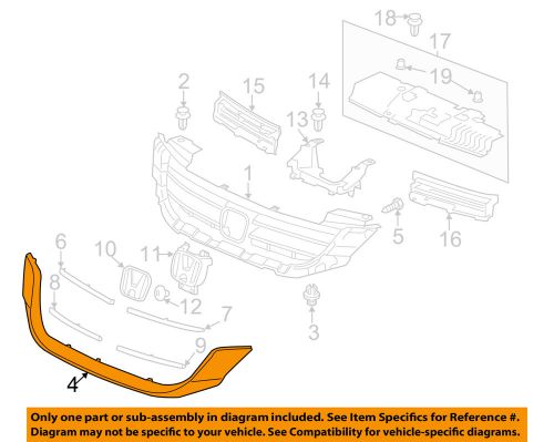 Honda oem 13-15 accord-grille surround 71122t2fa01zb