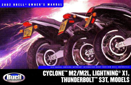 2002 buell lightning thunderbolt cyclone motorcycle owners manual -new sealed