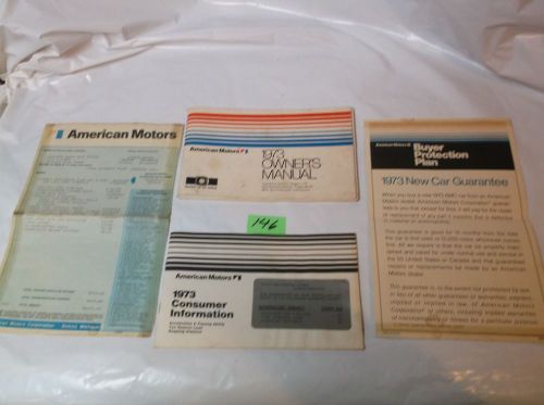 1973 american motors owner manual and consumer window sticker original books 146