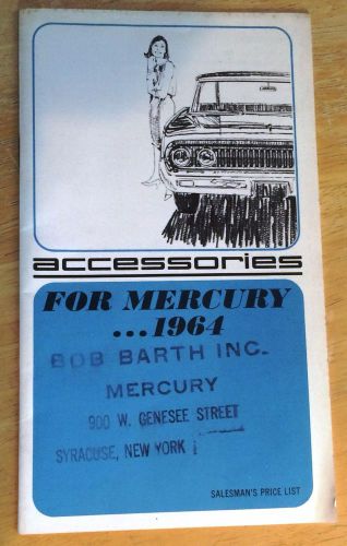 !964 mercury salesman&#039;s price list booklet in excellent condition