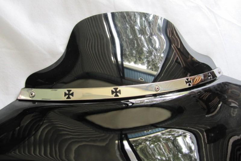 Stainless windshield trim - 4 maltese cross for harley davidson touring 