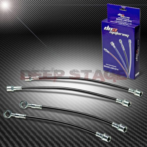 Stainless braided hose race brake line for 02-06 audi a4/quattro/s4 b6 8e black