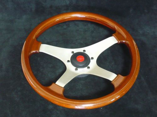 76y&#034;personal manta4&#034; wood steering  w/horn button 35cm(13.7inch)
