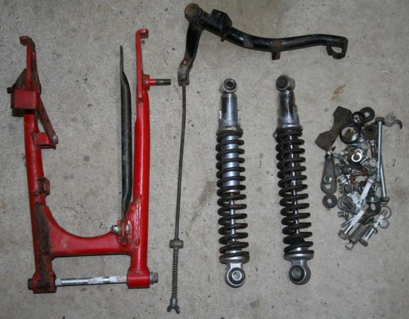 Good used oem swing arm/rear shocks/brake pedal for honda xl 80 s 1984 vintage