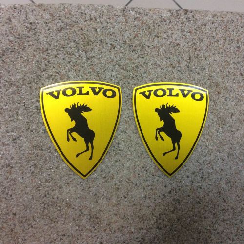 Moose volvo set 2 pieces aluminum car stickers size 2.68&#034;x2.20&#034; thickness 0.02&#034;