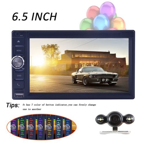 Double 2 din 6.5&#034; in dash stereo car dvd cd mp3 player bluetooth radio usb +cam