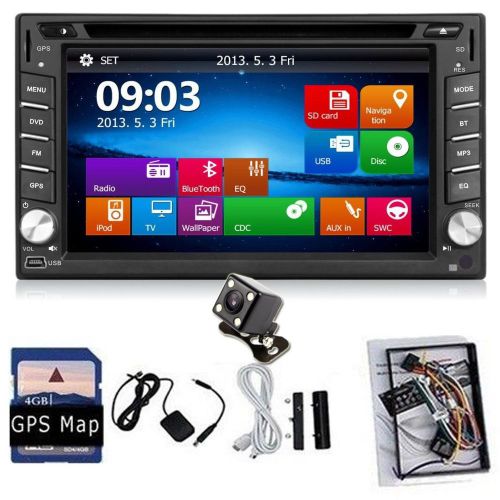 Dual zone 2din in dash 6.2&#034; car dvd radio stereo player gps navigation bt+camera