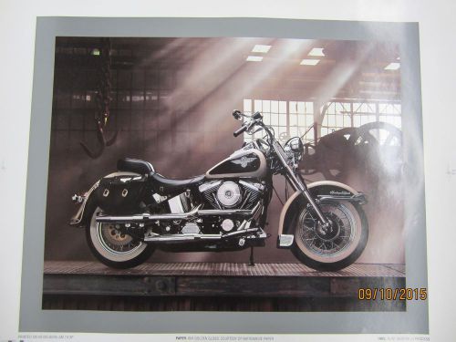 Lot of 21 posters, vintage &#039;93 harley flstn nostalgia moo glide poster 17&#034; x 22&#034;