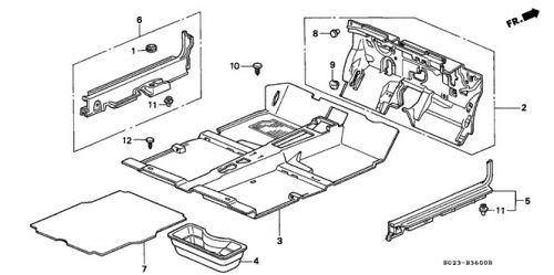 1999-2000 honda civic si oem carpet gray color 83301s02a11zb